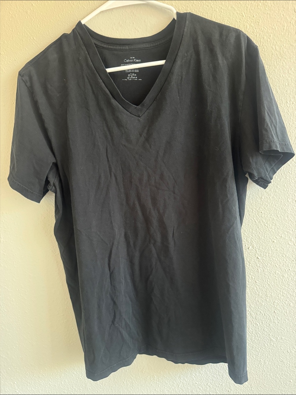 Calvin Klein Men’s Black V-Neck Tee - Short Sleeve
